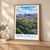 Brussels city view bordered print styled in Light oak-console; frame and props not included