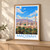 Madinah city view bordered print styled in Light oak-console; frame and props not included