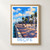 Recife city view bordered print styled in Front oak frame - corrected opening; frame and props not included