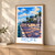 Recife city view bordered print styled in Light oak-console; frame and props not included