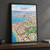 İzmir city view full-bleed print styled in Black frame / charcoal wall; frame and props not included
