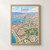İzmir city view full-bleed print styled in Front oak frame - corrected opening; frame and props not included