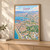 İzmir city view full-bleed print styled in Light oak-console; frame and props not included