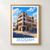 Jeddah city view bordered print styled in Front oak frame - corrected opening; frame and props not included