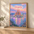 Chongqing city view full-bleed print styled in Light oak-console; frame and props not included