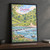 Dovedale stepping stones full-bleed print styled in Black frame / charcoal wall; frame and props not included