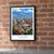 Tuluá city view bordered print styled in Black frame / exposed brick; frame and props not included
