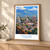 Tuluá city view bordered print styled in Light oak-console; frame and props not included