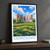 Odintsovo city view bordered print styled in Black frame / charcoal wall; frame and props not included