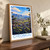 Gyeongju city view bordered print styled in Original angled oak-console; frame and props not included