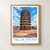 Teluk Intan city view bordered print styled in Front oak frame - corrected opening; frame and props not included