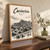 Cariacica city view full-bleed print styled in Original angled oak-console; frame and props not included