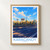 Karagandy city view bordered print styled in Front oak frame - corrected opening; frame and props not included