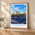 Karagandy city view bordered print styled in Light oak-console; frame and props not included