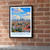 Umraniye city view bordered print styled in Black frame / exposed brick; frame and props not included