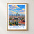 Umraniye city view bordered print styled in Front oak frame - corrected opening; frame and props not included