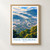 Paya Terubong city view bordered print styled in Front oak frame - corrected opening; frame and props not included