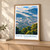 Paya Terubong city view bordered print styled in Light oak-console; frame and props not included