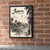Jepara city view full-bleed print styled in Black frame / exposed brick; frame and props not included