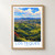 Los Teques city view bordered print styled in Front oak frame - corrected opening; frame and props not included