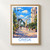 Omsk city view bordered print styled in Front oak frame - corrected opening; frame and props not included