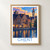 Ghent Graslei waterfront bordered print styled in Front oak frame - corrected opening; frame and props not included