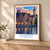Ghent Graslei waterfront bordered print styled in Light oak-console; frame and props not included