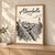 Alberobello Rione Monti trulli full-bleed print styled in Light oak-console; frame and props not included