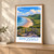 Rhossili Bay from the headland bordered print styled in Light oak-console; frame and props not included