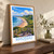 Rhossili Bay from the headland bordered print styled in Original angled oak-console; frame and props not included