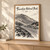 Lanzarote Timanfaya volcanic ridges full-bleed print styled in Light oak-console; frame and props not included