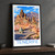 Teide from Roques de Garcia bordered print styled in Black frame / charcoal wall; frame and props not included