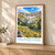 Malham Cove limestone amphitheatre bordered print styled in Light oak-console; frame and props not included