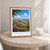 Visakhapatnam city view bordered print styled in Oak frame / bedside table; frame and props not included