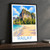 Railay Phra Nang beach limestone cliffs bordered print styled in Black frame / charcoal wall; frame and props not included
