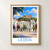Leiria city view bordered print styled in Front oak frame - corrected opening; frame and props not included