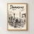 Damascus city view full-bleed print styled in Front oak frame - corrected opening; frame and props not included