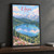Eibsee beneath the Zugspitze full-bleed print styled in Black frame / charcoal wall; frame and props not included