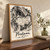 Predjama Castle cliff facade full-bleed print styled in Original angled oak-console; frame and props not included