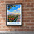Darwin city view bordered print styled in Black frame / exposed brick; frame and props not included