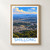 Shillong city view bordered print styled in Front oak frame - corrected opening; frame and props not included
