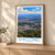 Shillong city view bordered print styled in Light oak-console; frame and props not included