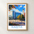 Kariya city view bordered print styled in Front oak frame - corrected opening; frame and props not included