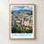 Salzburg city view bordered print styled in Front oak frame - corrected opening; frame and props not included