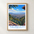 Taunggyi city view bordered print styled in Front oak frame - corrected opening; frame and props not included