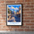Gisenyi city view bordered print styled in Black frame / exposed brick; frame and props not included
