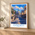 Gisenyi city view bordered print styled in Light oak-console; frame and props not included