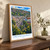 Greater Sudbury city view bordered print styled in Original angled oak-console; frame and props not included