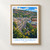 Greater Sudbury city view bordered print styled in Front oak frame - corrected opening; frame and props not included