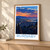 Burnaby city view bordered print styled in Light oak-console; frame and props not included